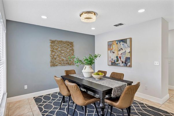 Dining room, Interior, Recessed Lighting