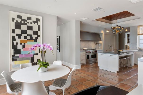 Dining room, Interior, Kitchen, Pendant Lights, Recessed Lighting, Stainless Steel Appliances, Wooden Ceilings