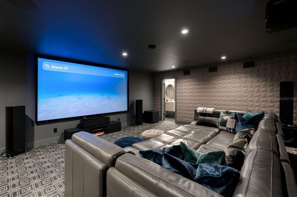 Home Theatre Room, Interior, Projection Screen, Recessed Lighting, Theatre Room