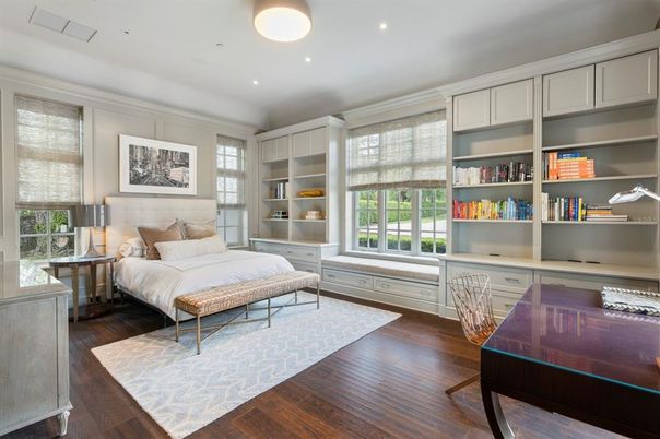 Bedroom, Home Office, Interior, Recessed Lighting, Wood Texture Flooring