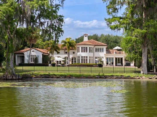 Exterior, Facade, Lake, Spanish Mediterranean