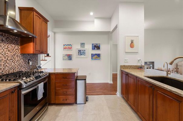 Interior, Kitchen, Recessed Lighting, Wood Texture Flooring