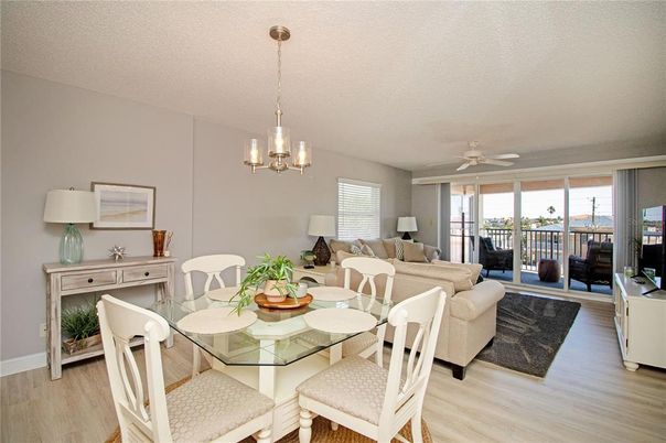 Dining room, Interior, Living room, Pendant Lights, Wood Texture Flooring