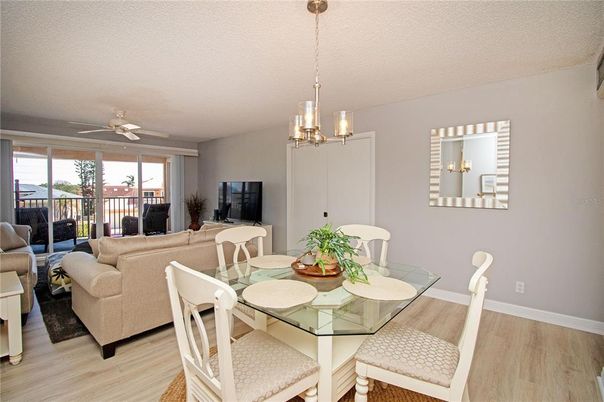 Dining room, Interior, Living room, Pendant Lights, Wood Texture Flooring