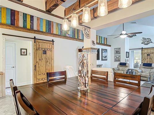 Dining room, Interior, Living room, Pendant Lights