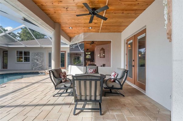 Dining room, Glass Ceilings, Interior, Pool, Recessed Lighting, Sun Room, Wooden Ceilings
