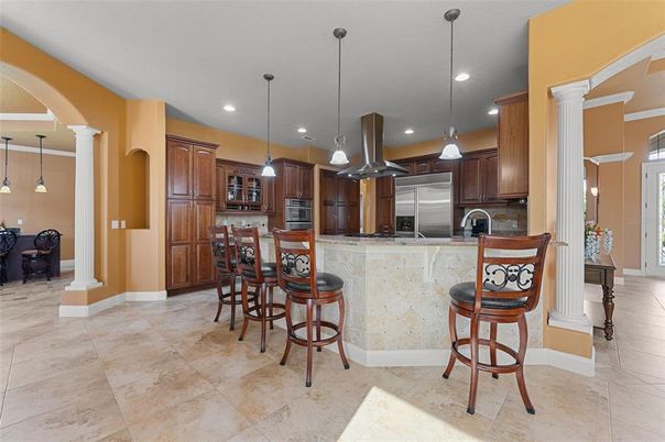 Dining room, Interior, Kitchen, Pendant Lights, Recessed Lighting, Stainless Steel Appliances
