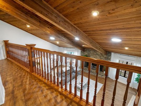Interior, Recessed Lighting, Stone Walls, Wooden Beams, Wooden Ceilings, Wood Texture Flooring