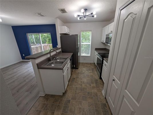 Interior, Kitchen, Wood Texture Flooring