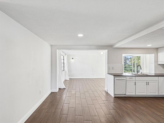 Interior, Kitchen, Recessed Lighting, Wood Texture Flooring