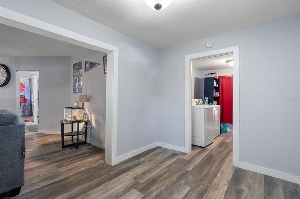 Interior, Washer, Wood Texture Flooring