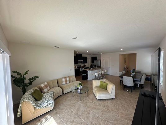 Dining room, Interior, Kitchen, Living room, Recessed Lighting