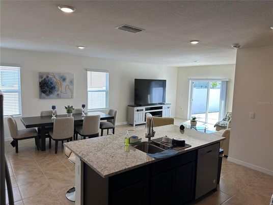 Dining room, Interior, Kitchen, Living room, Recessed Lighting