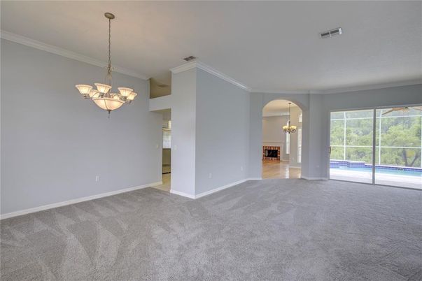 Chandelier, Empty room, Interior