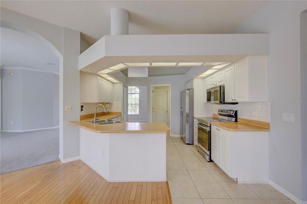 Interior, Kitchen, Wood Texture Flooring