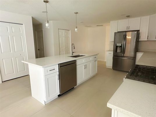 Interior, Kitchen, Pendant Lights, Stainless Steel Appliances