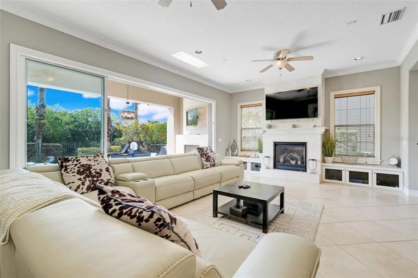 Fireplace, Interior, Living room, Recessed Lighting