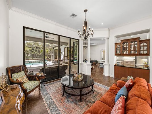 Chandelier, Interior, Living room, Recessed Lighting