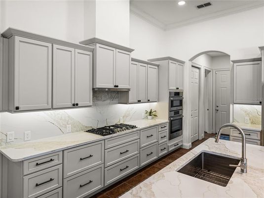 Interior, Kitchen, Marble Walls, Recessed Lighting
