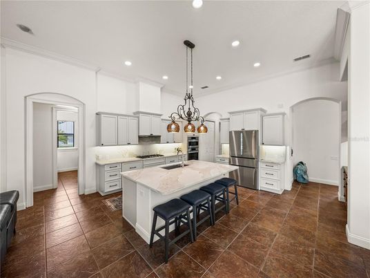 Interior, Kitchen, Pendant Lights, Recessed Lighting, Stainless Steel Appliances