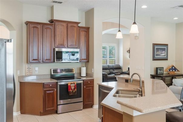 Interior, Kitchen, Pendant Lights, Recessed Lighting, Stainless Steel Appliances
