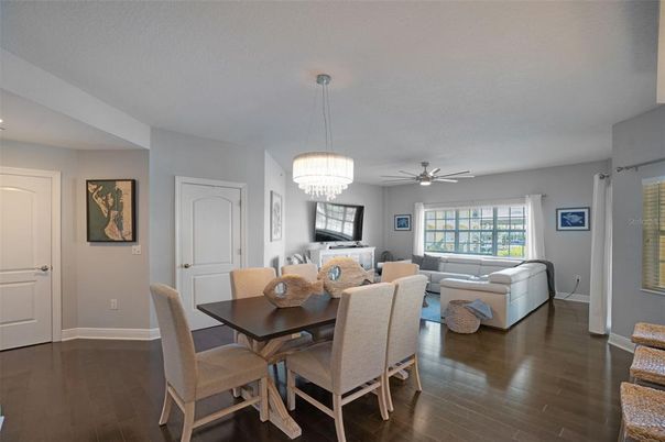 Chandelier, Dining room, Interior, Living room, Wood Texture Flooring