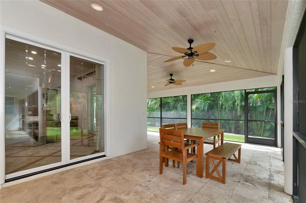 Dining room, Interior, Recessed Lighting, Sun Room, Wooden Ceilings