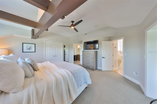 Bedroom, Interior, Wooden Beams