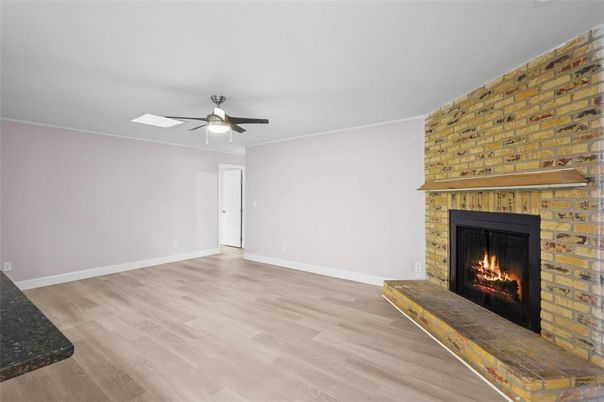 Empty room, Fireplace, Interior, Wood Texture Flooring