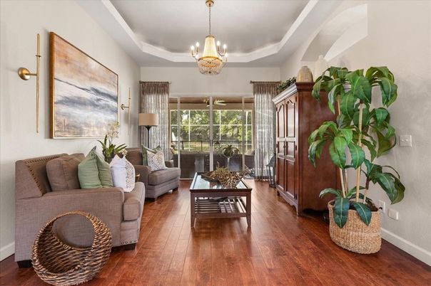 Chandelier, Interior, Living room, Wood Texture Flooring