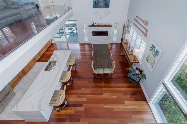 Fireplace, Interior, Living room, Marble, Wood Texture Flooring