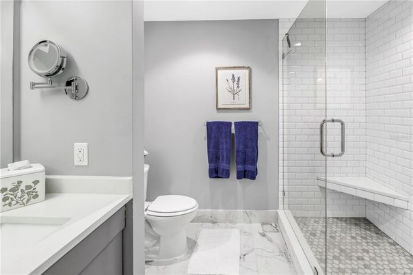 Bathroom, Glass Shower, Interior, Marble