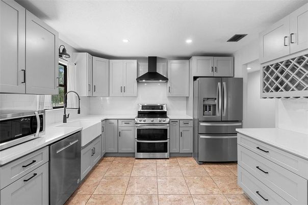 Interior, Kitchen, Recessed Lighting, Stainless Steel Appliances
