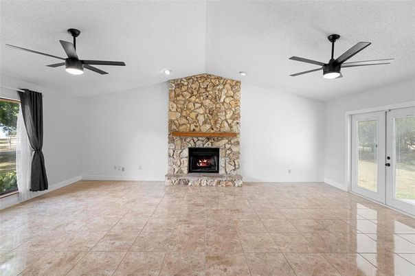 Empty room, Fireplace, Interior, Recessed Lighting