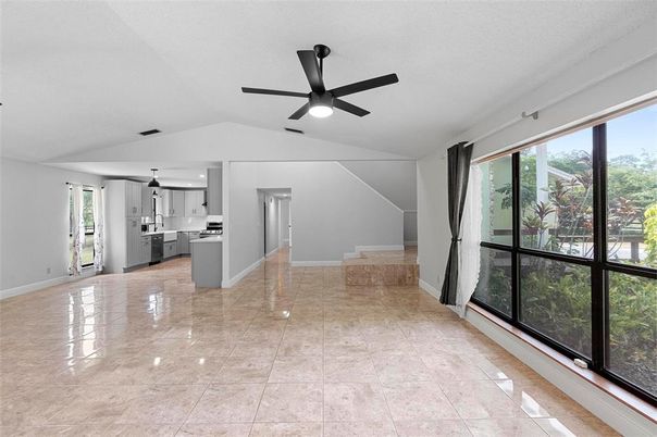 Empty room, Interior, Kitchen, Recessed Lighting