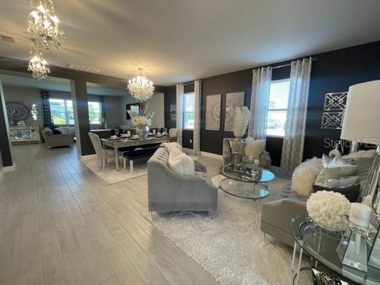 Chandelier, Dining room, Interior, Living room, Wood Texture Flooring
