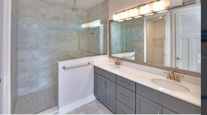 Bathroom, Dual Sink Vanities, Glass Shower, Interior