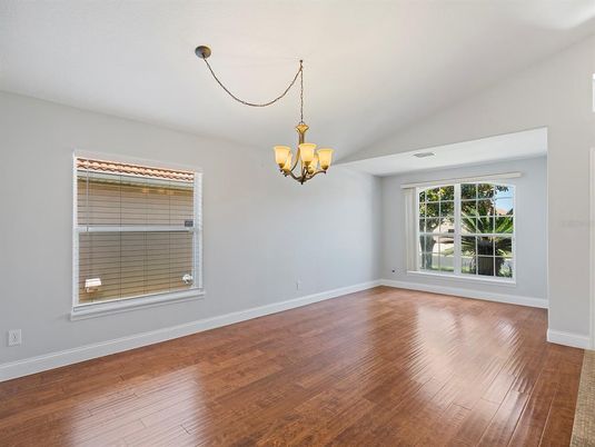 Chandelier, Empty room, Interior, Wood Texture Flooring
