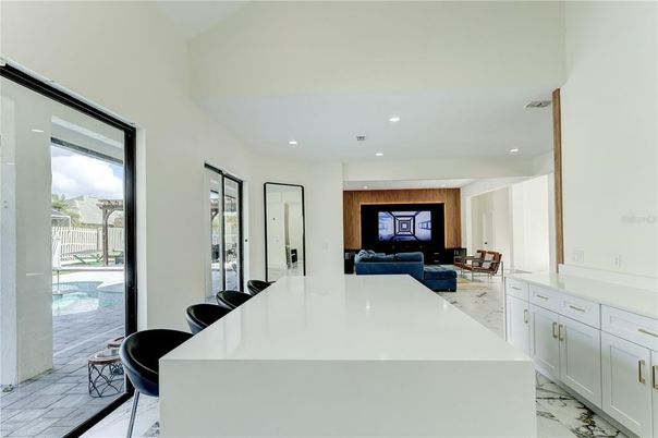 Interior, Kitchen, Living room, Marble, Recessed Lighting