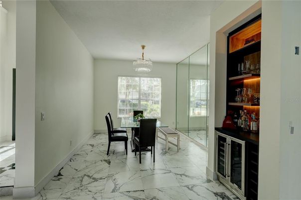 Chandelier, Dining room, Interior, Marble