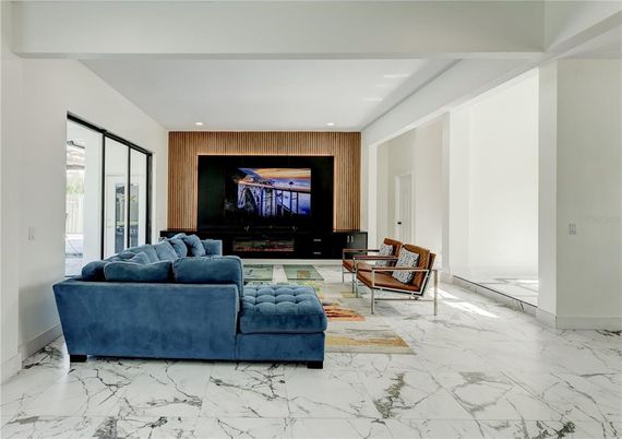 Interior, Living room, Marble, Recessed Lighting