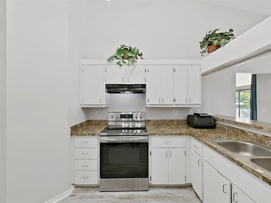 Interior, Kitchen, Stainless Steel Appliances, Wood Texture Flooring