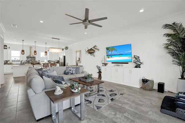 Dining room, Interior, Kitchen, Living room, Pendant Lights, Recessed Lighting