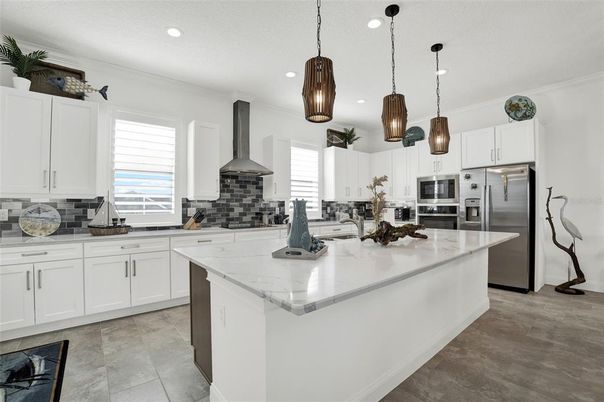 Interior, Kitchen, Pendant Lights, Recessed Lighting, Stainless Steel Appliances