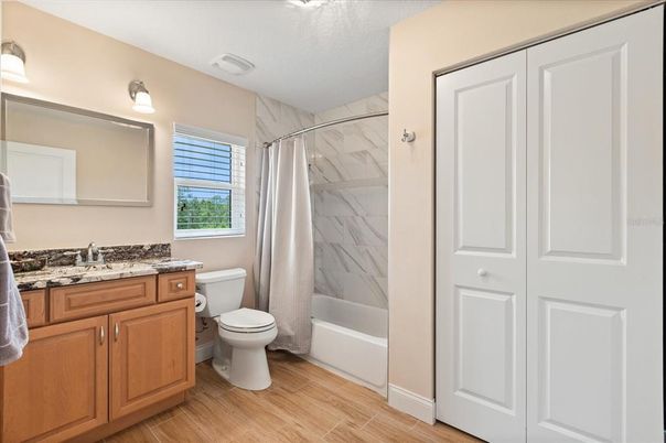 Bathroom, Interior, Marble Walls, Wood Texture Flooring