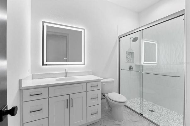 Bathroom, Glass Shower, Interior, Marble