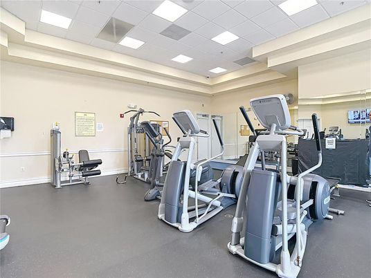 Fitness Equipment, Gym, Interior, Recessed Lighting
