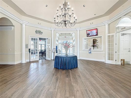 Chandelier, Interior, Recessed Lighting, Wood Texture Flooring