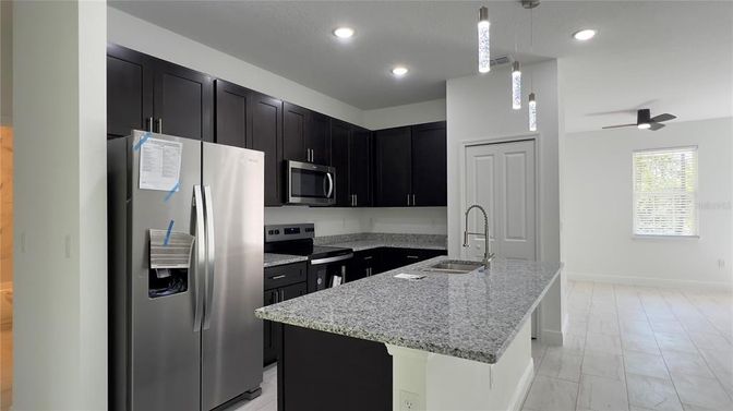 Interior, Kitchen, Pendant Lights, Recessed Lighting, Stainless Steel Appliances