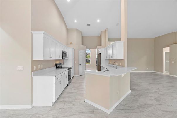 Interior, Kitchen, Marble, Recessed Lighting